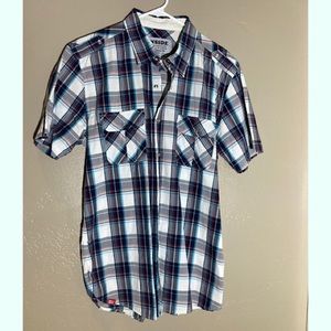 Inside Snap Closure Short Sleeve Shirt Size Large